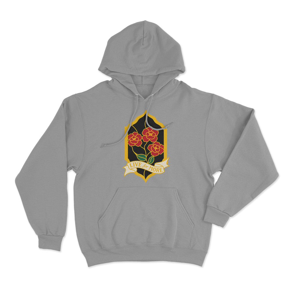 Red Rising Live For More Crest Unisex Hoodie Grey Red Rising Live For More Crest Unisex Hoodie Grey