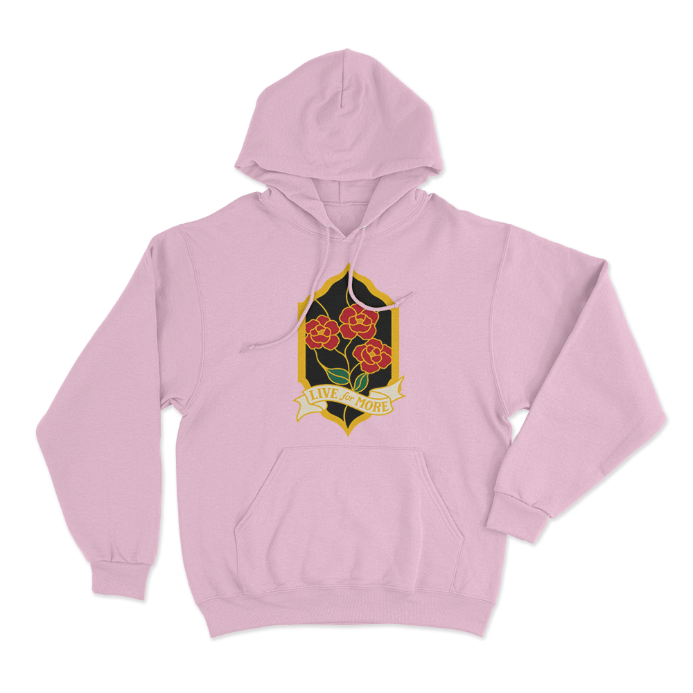 Red Rising Live For More Crest Unisex Hoodie Pink Red Rising Live For More Crest Unisex Hoodie Pink