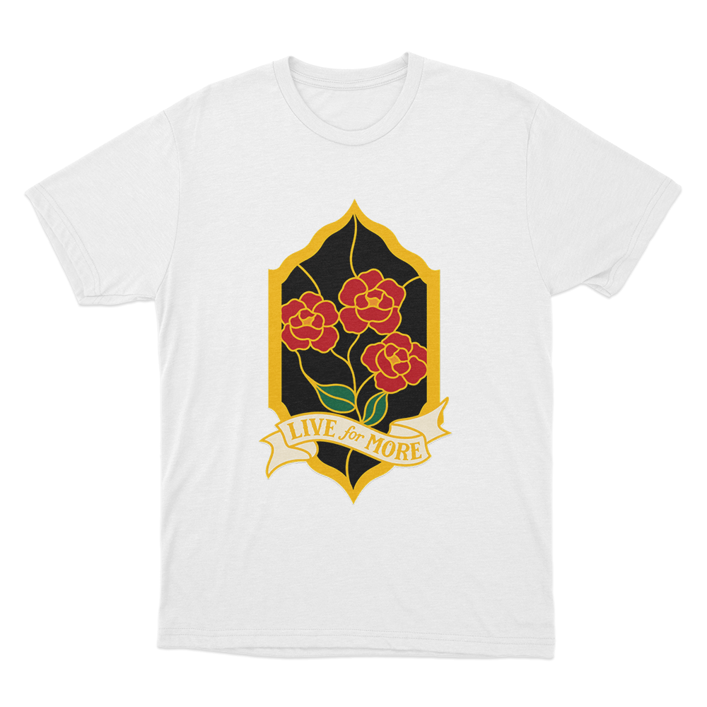 Red Rising Live For More Crest Unisex T Shirt White Red Rising Live For More Crest Unisex T Shirt White
