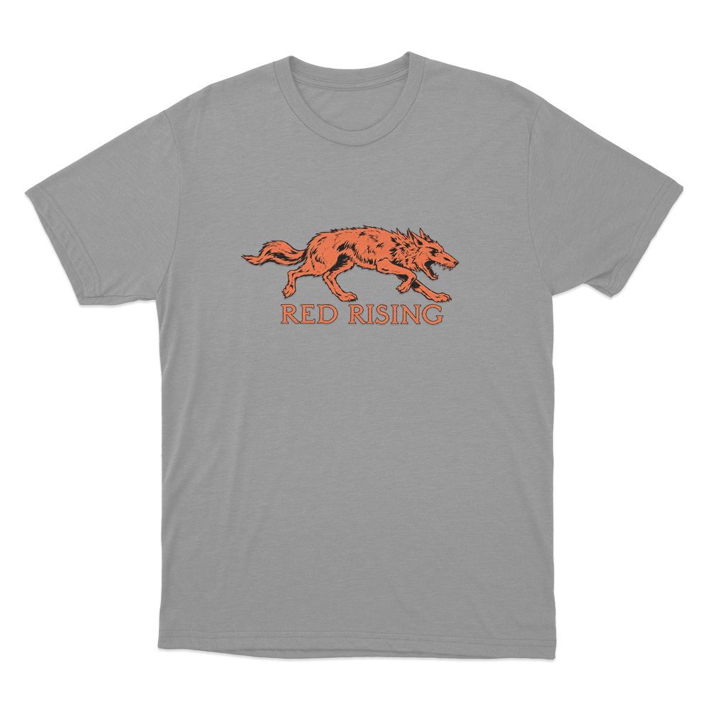 Red Rising Wolf Unisex Unisex T Shirt Grey Red Rising Wolf Unisex Unisex T Shirt Grey